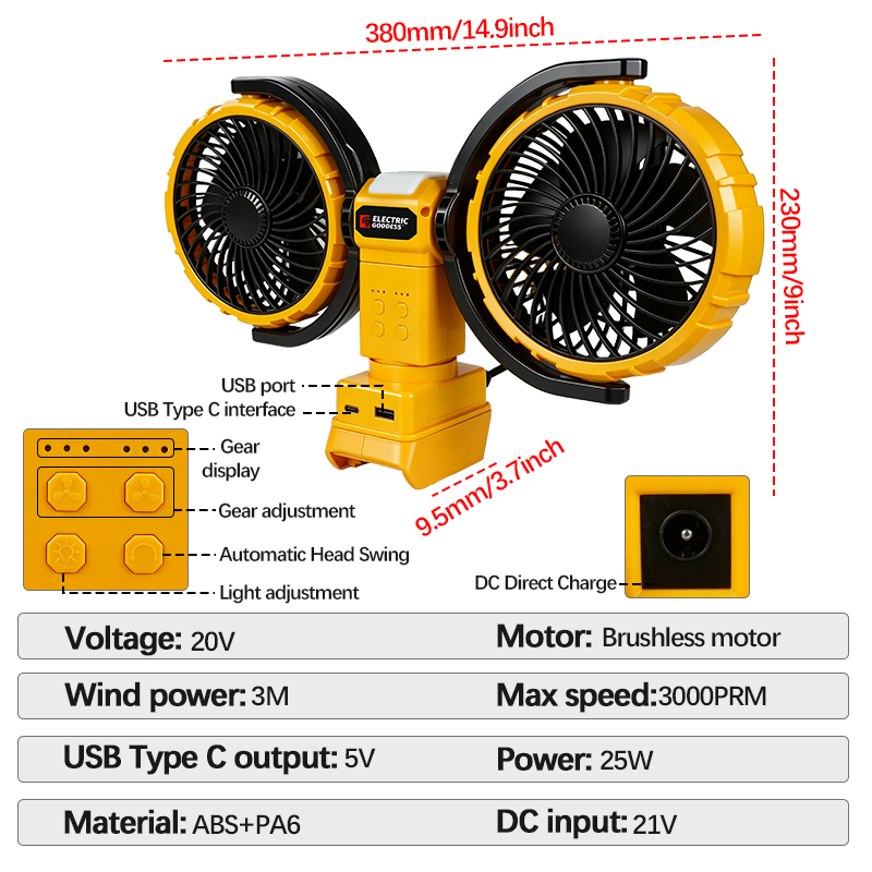 3000RPM Portable Dual Head Fan - đánh giá và giá Woodworking Tool Stores